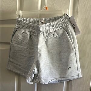 Gray Athletic Shorts with Elastic Waistband